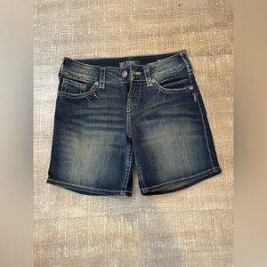 Silver Jeans Dark Blue Jean Shorts